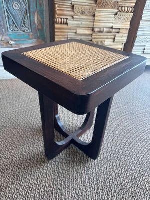 Mango wood and bamboo side table