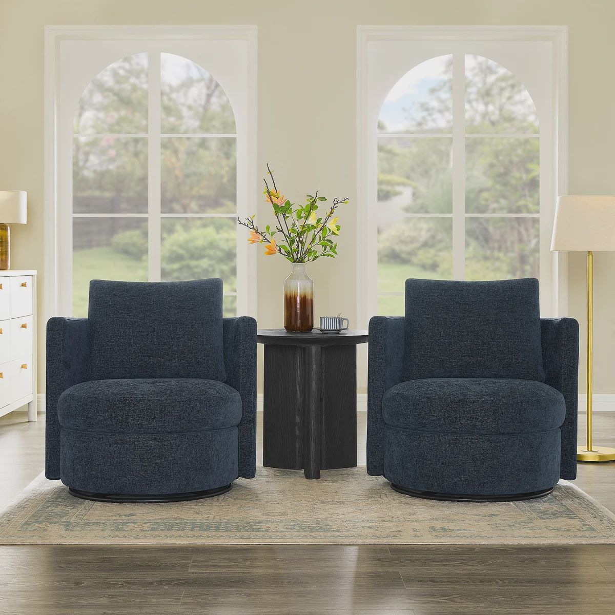 Thomasville Davos Swivel Chairs, 2-pack