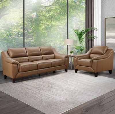 Teramo 2-piece Leather Sofa and Chair