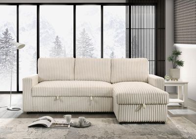 sofa fluffy sleeper with storage Cream