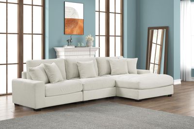 5Pc Modular Sectional Set Cream