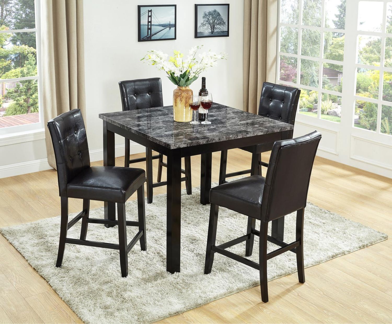 Mid Century 5Pc Counter Dining Set