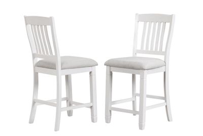 5pc Counter Height Dining Table White Gray
