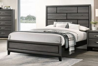 Gray Queen Bed - Valdemar Collection