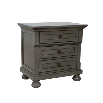 Nightstand vintage Gray Transitional Style Bed Tray Gray Finish