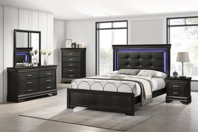 Modern LED Light Bed Bedroom