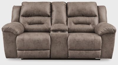 Ashley Stoneland Manual Reclining Loveseat with Console