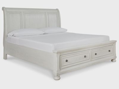 Robbinsdale Queen Sleigh Bed with 2 Storage Drawers