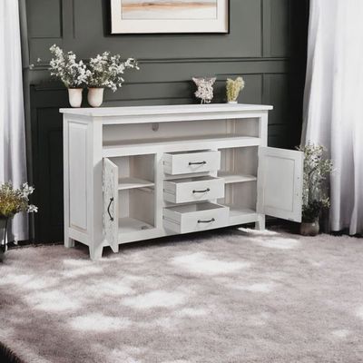 Carved Lace Media Sideboard