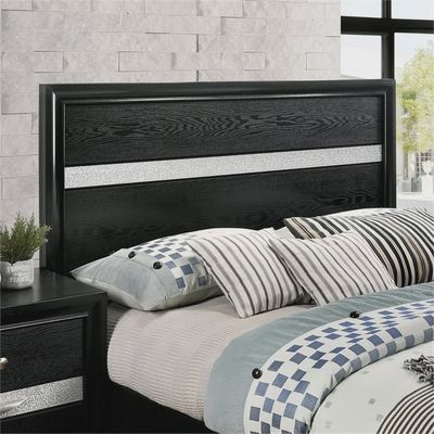 FOA Laren Black Wood  Queen Bed