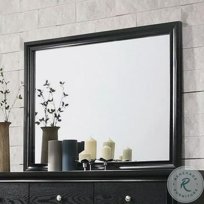 FOA Laren Black Wood Dresser with Mirror