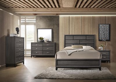 Oak Bluff Gray Panel Queen Bed