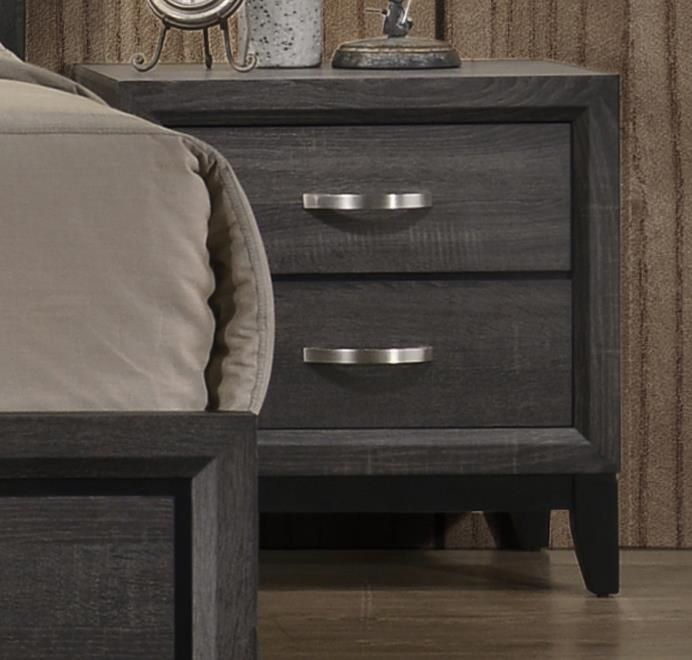 Oak Bluff 2 Drawers Gray Nightstand