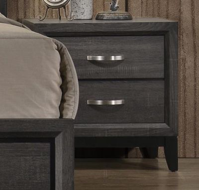 Oak Bluff 2 Drawers Gray Nightstand