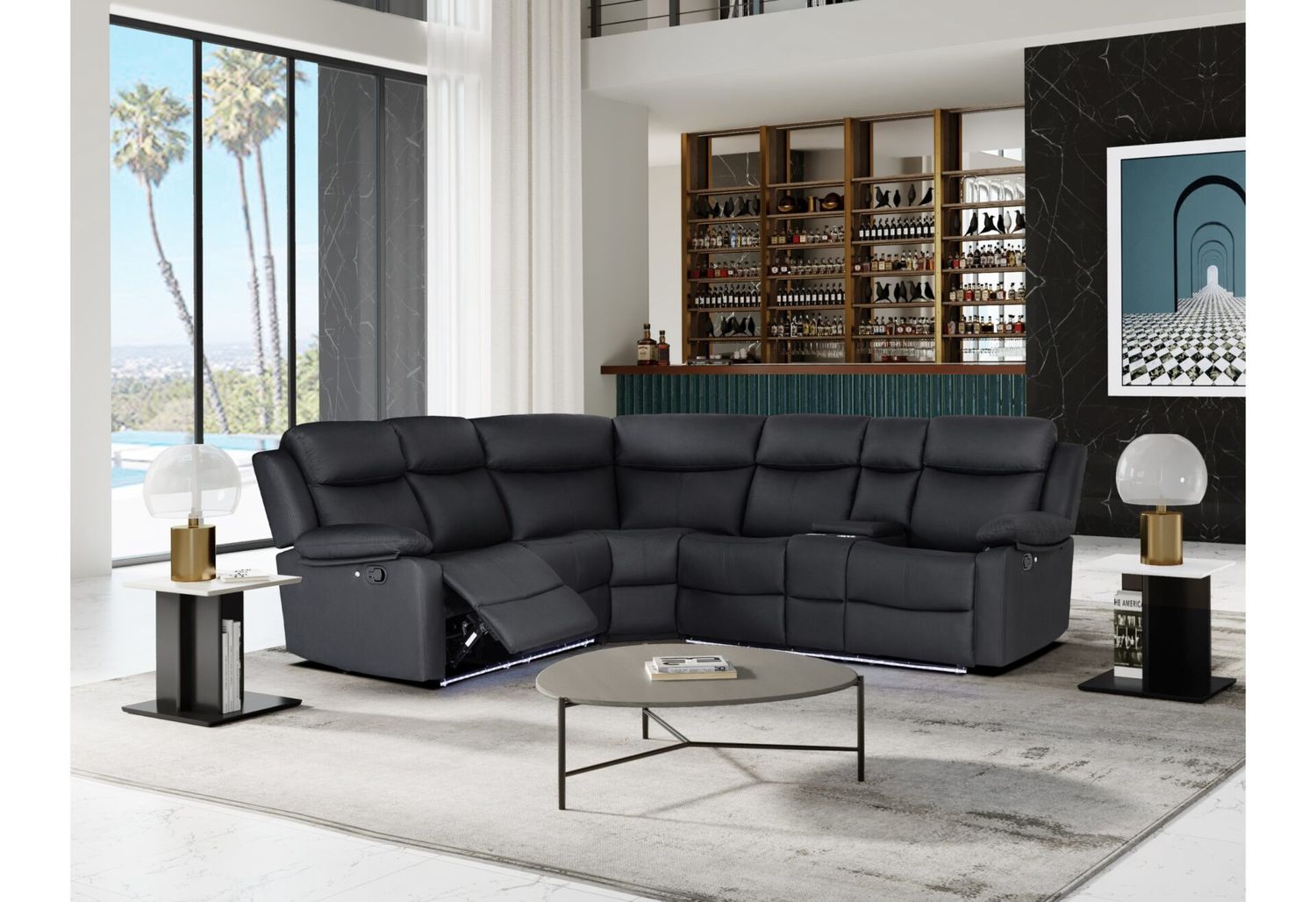 GLOBAL BLACK SECTIONAL