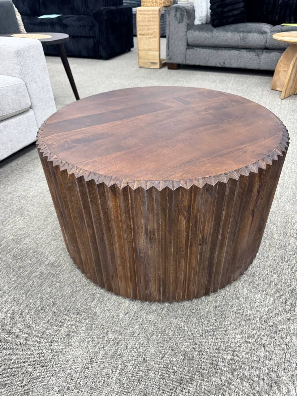 A round coffee table, Colour: Brown