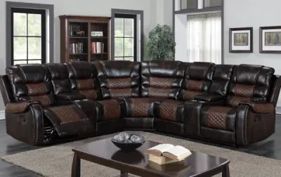 Brown  Reclining Sectional