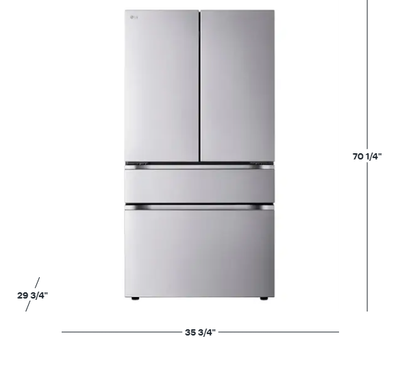 26 cu. ft. SMART Counter Depth MAX French Door Refrigerator with Internal Water Dispenser in PrintProof Stainless Steel