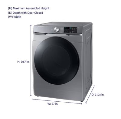 Samsung 7.5-cu ft Stackable Vented Electric Dryer with Steam Cycle ( Platinum )