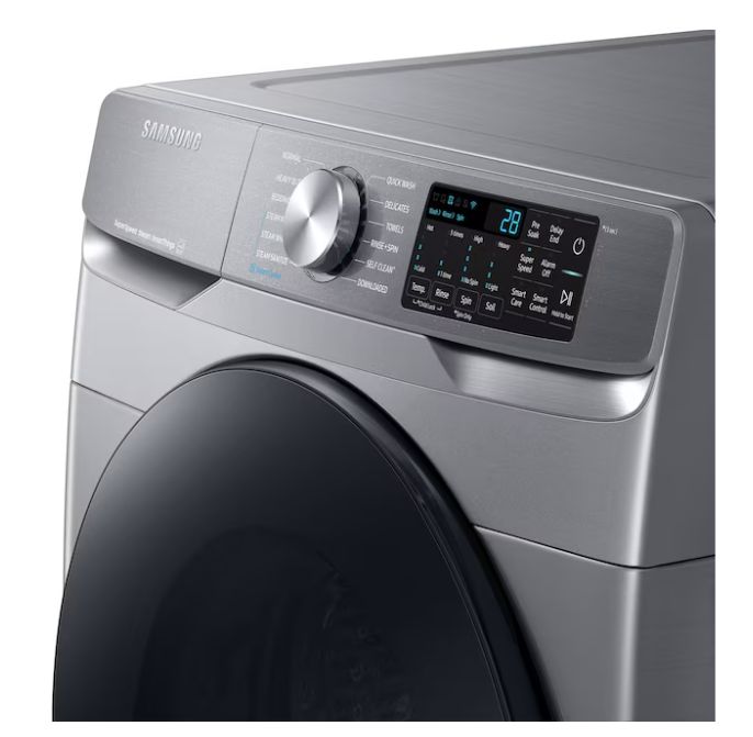 Samsung Super Speed Wash High Efficiency Stackable Medium ( 4.5-cu ft ) Front-Load Washer with Steam Cycle ( Platinum )