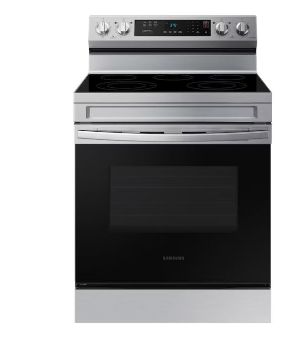 30-in Glass Top 5 burners 6.3-cu ft Freestanding Electric Range ( Stainless Steel )