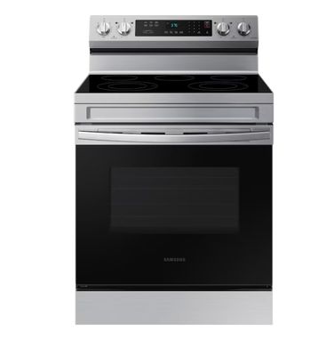 30-in Glass Top 5 burners 6.3-cu ft Freestanding Electric Range ( Stainless Steel )