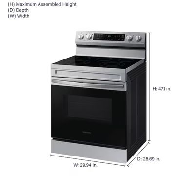 30-in Glass Top 5 burners 6.3-cu ft Freestanding Electric Range ( Stainless Steel )