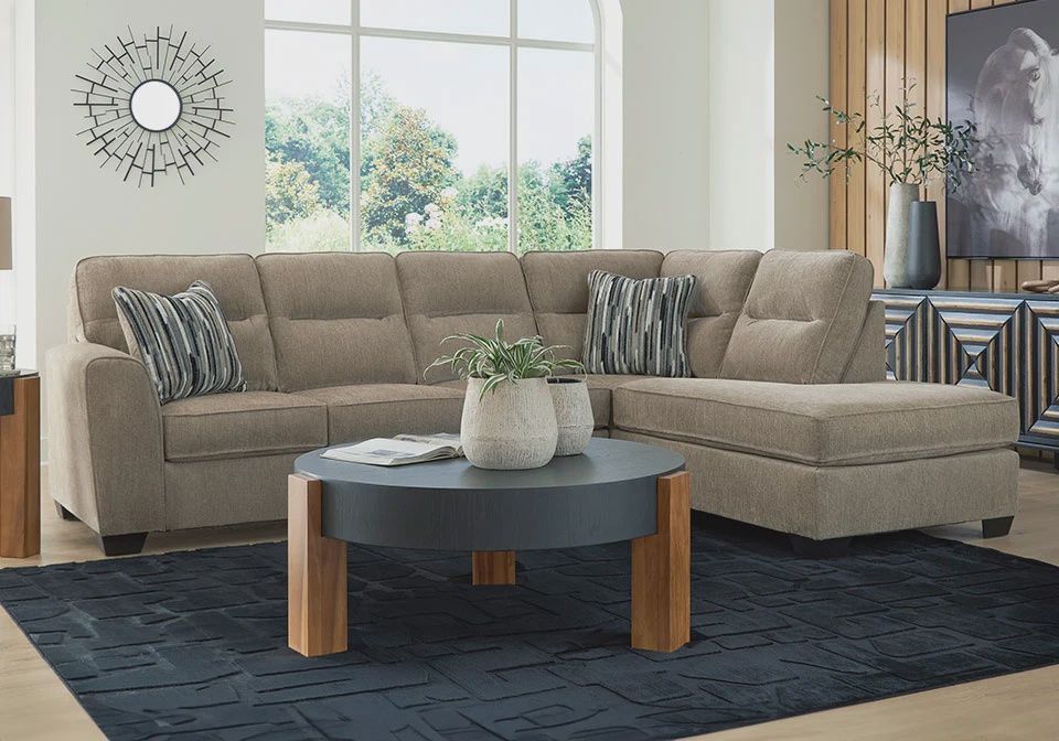 Mocha 2pc RAF Chaise Sectional