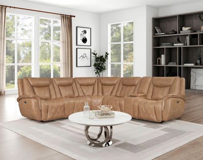 Corinthian Jordan Sectional in Montana Camel 6PC
