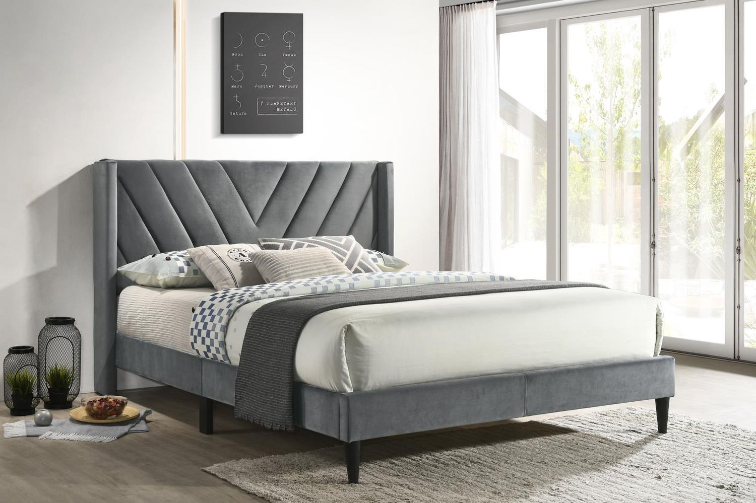 Chevron  Bed Gray King
