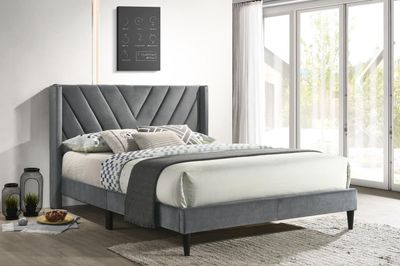 Chevron  Bed Gray King