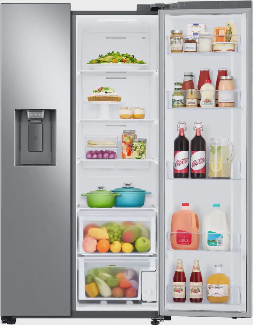 Samsung - 27.4 cu. ft. Side-by-Side Refrigerator with Large Capacity - Stainless Steel