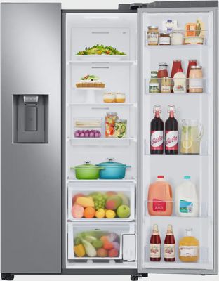 Samsung - 27.4 cu. ft. Side-by-Side Refrigerator with Large Capacity - Stainless Steel