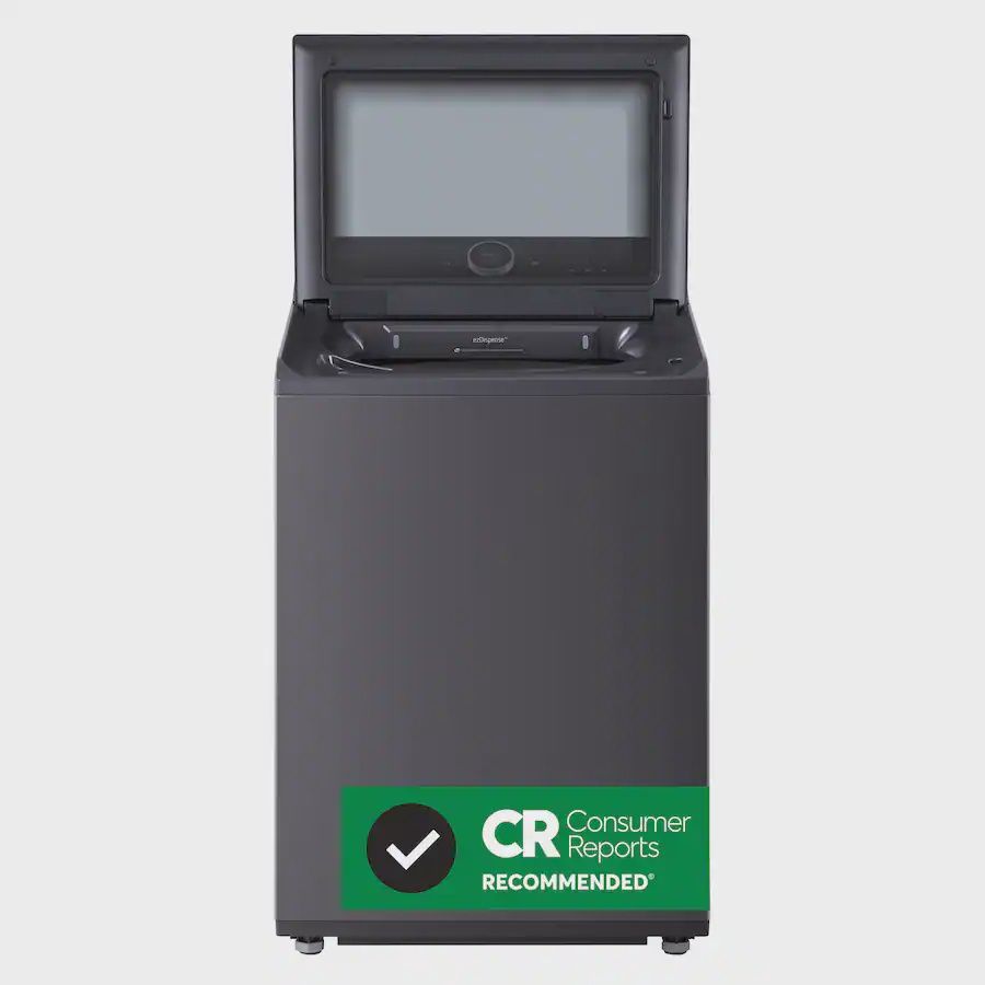 LG - 5.5 Cu. Ft. High Efficiency Smart Top Load Washer with EasyUnload - Matte Black