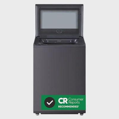 LG - 5.5 Cu. Ft. High Efficiency Smart Top Load Washer with EasyUnload - Matte Black