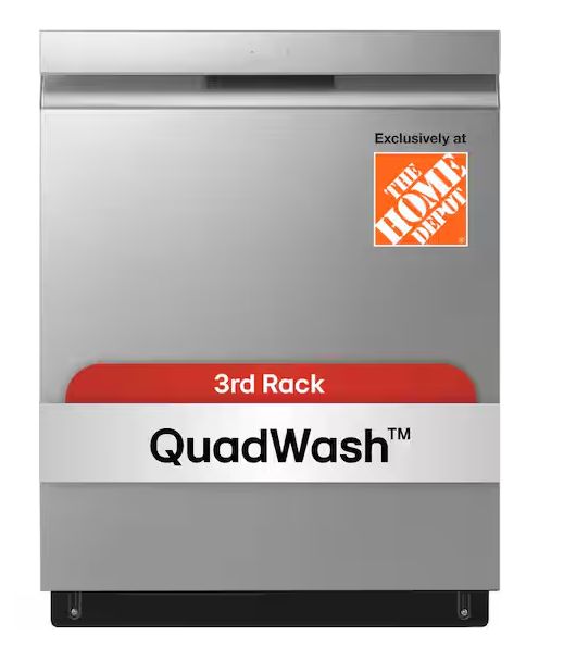 24 in. Top Control Standard 48 dBA Dishwasher with QuadWash in Stainless Steel