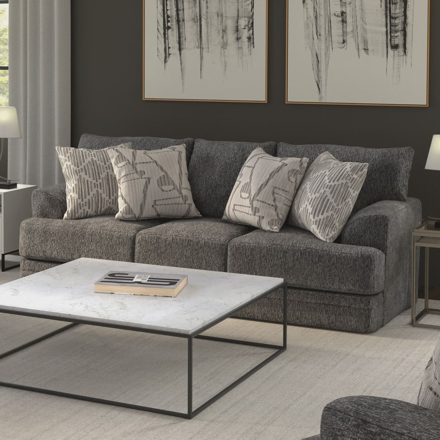 Tyson Collection Sofa with Accent Pillows