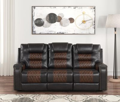 Ohio  Brown Manual Recliner Sofa