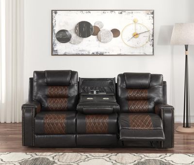 Ohio  Brown Manual Recliner Sofa