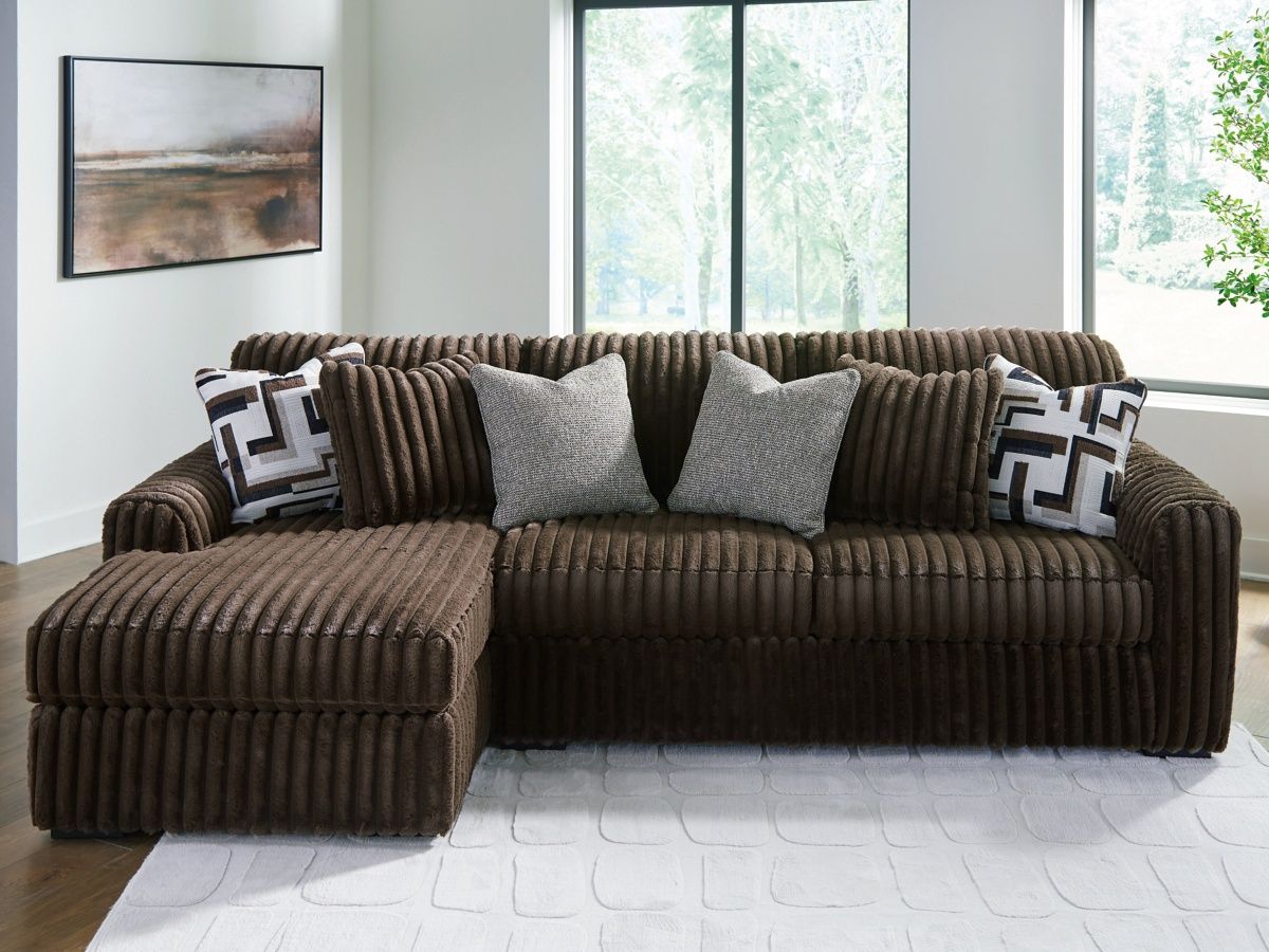 Midnight-Madness 2-Piece Sofa with Chaise Chocolate, Orientation: Left Arm Facing
