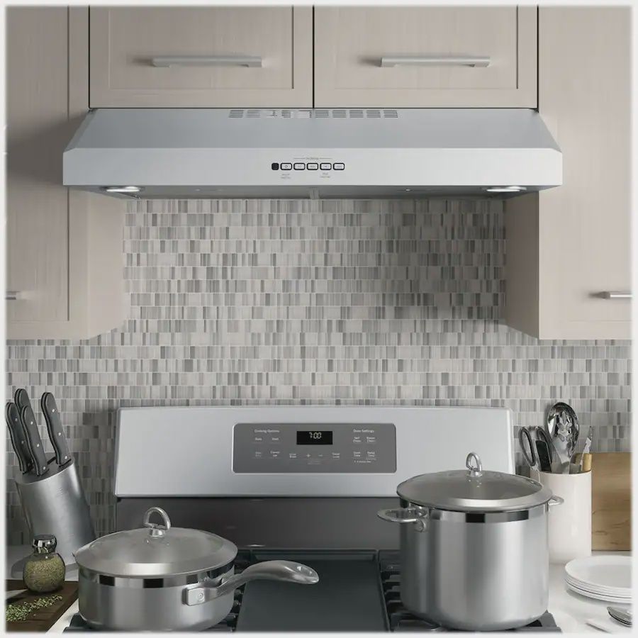GE 30 in. Over the Range Convertible Range Hood with Light in Stainless Steel