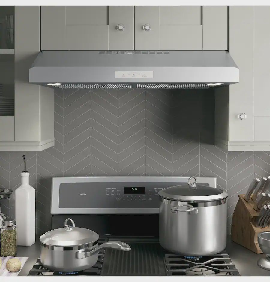 GE Profile 30 in. Over the Range Convertible Range Hood with LED Light in Stainl