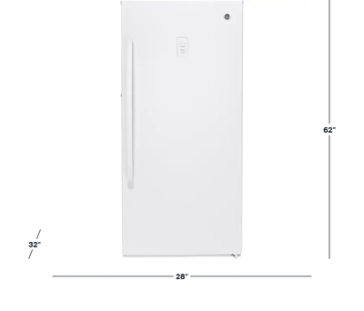GE Garage Ready 14.1 cu. ft. Frost Free Defrost Upright Freezer in White