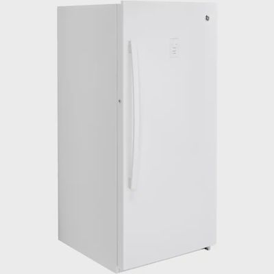 GE Garage Ready 14.1 cu. ft. Frost Free Defrost Upright Freezer in White