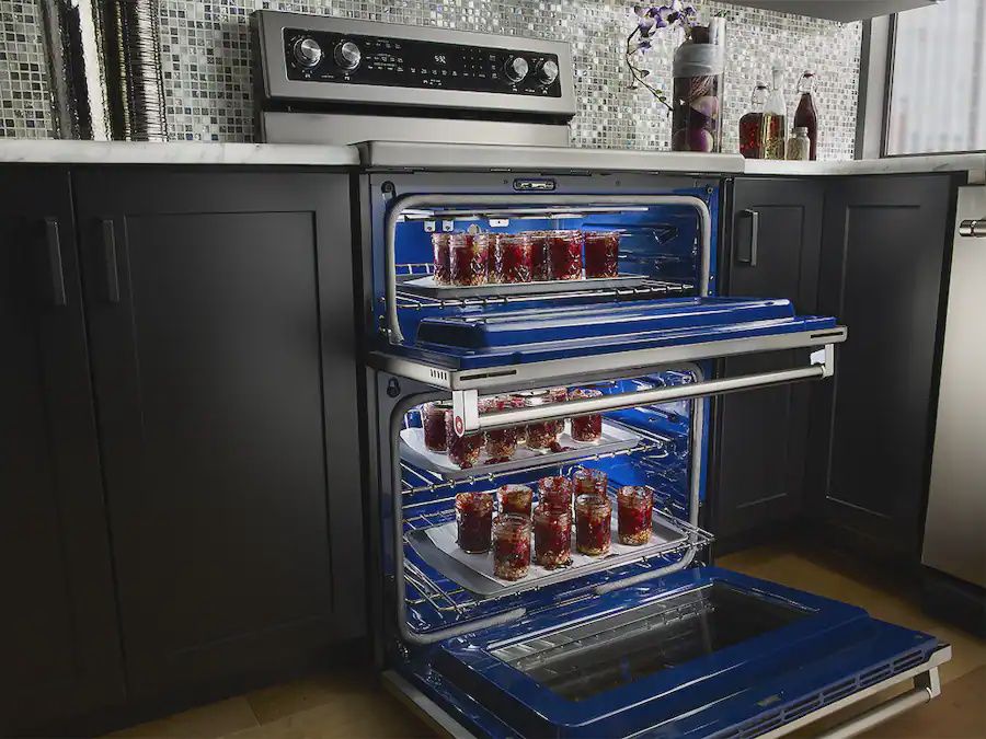 KitchenAid - 6.7 Cu. Ft. Self-Cleaning Freestanding Double Oven Electric Convection Range - Stainless Steel