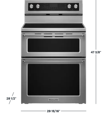 KitchenAid - 6.7 Cu. Ft. Self-Cleaning Freestanding Double Oven Electric Convection Range - Stainless Steel