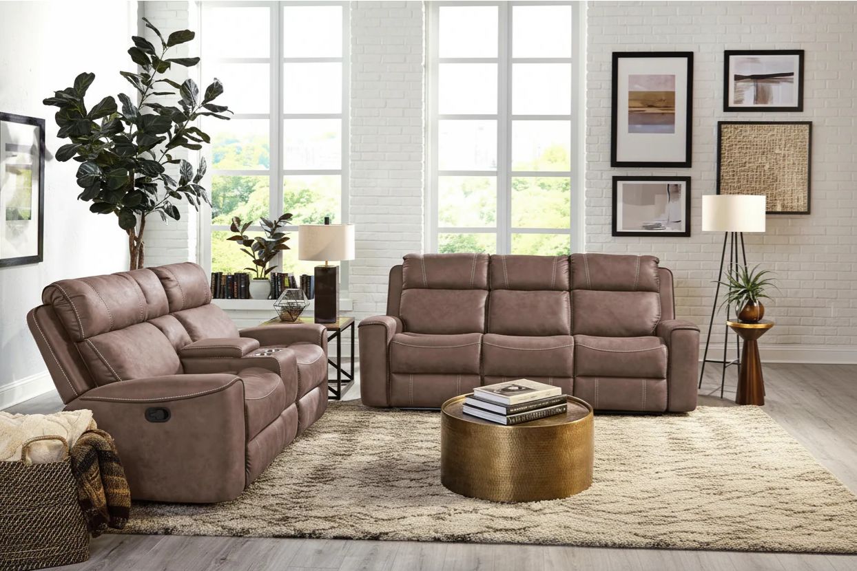 Mocha PMF Motion Sofa &amp; Loveseat Set