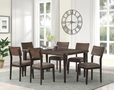 Brown Rectangle Dining Collection 5pc Set - Table w/ 4 Side Chairs
