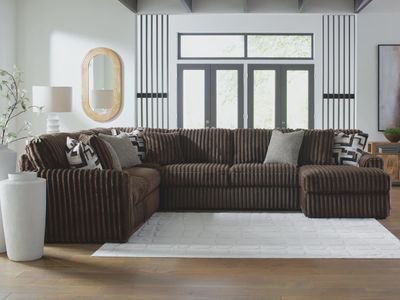 Midnight-Madness 4-Piece Sectional with Chaise Chocolate