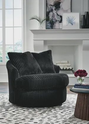 Gramwell Swivel Accent Chair, Color: Onyx